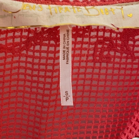 Free People Jen's Pirate Booty Lace Ruffled Sea Side Net Mesh Bohemian blouse - Picture 8 of 9